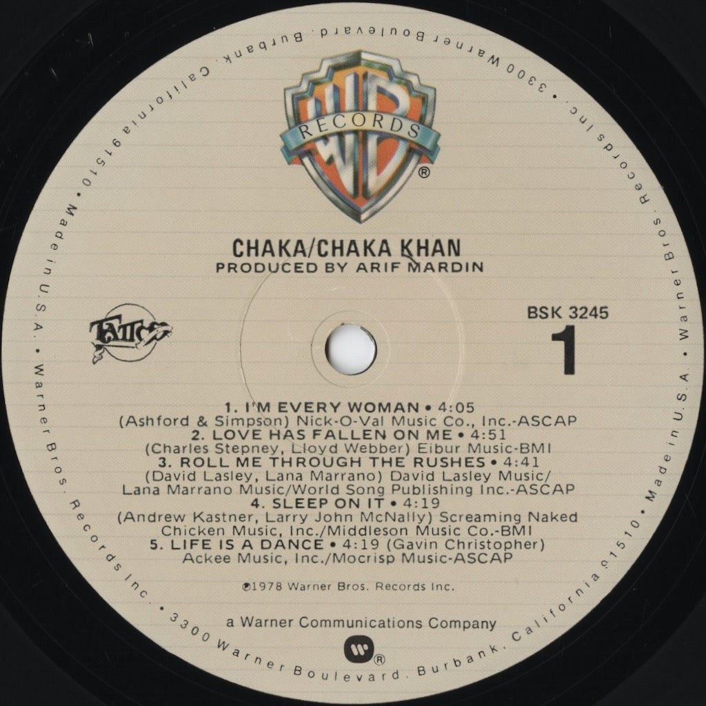 Chaka Khan - Chaka (BSK 3245) 1978 US Warner Bros｜中古LP