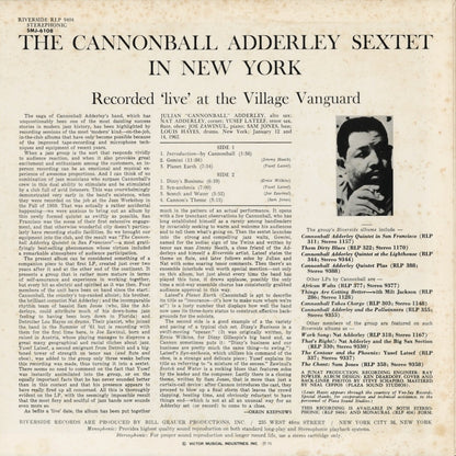 Cannonball Adderley - In New York (SMJ-6108) 1975 JPN Riverside - Victor｜中古LP