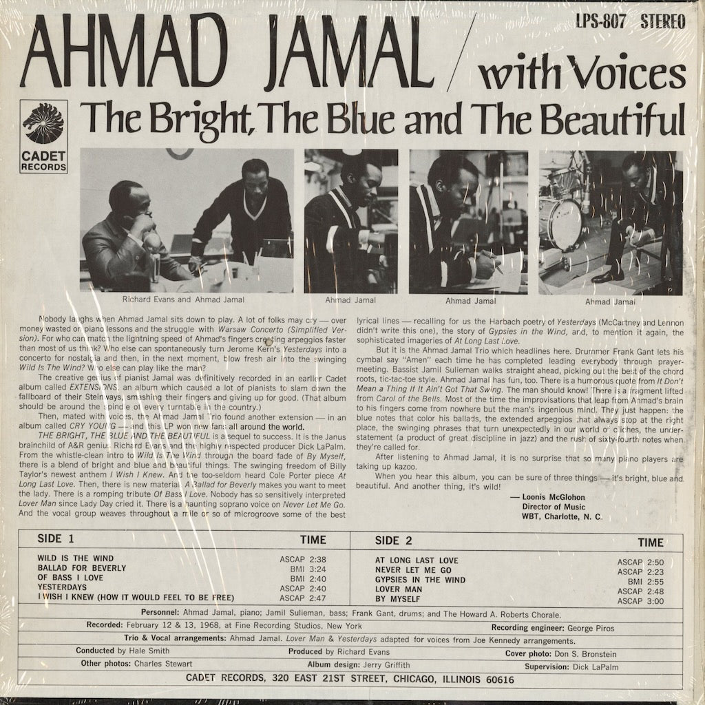 Ahmad Jamal - The Bright, The Blue And The Beautiful (LPS-807) 1968 US Cadet｜中古LP