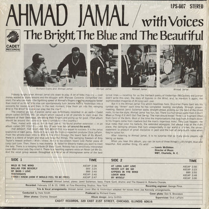 Ahmad Jamal - The Bright, The Blue And The Beautiful (LPS-807) 1968 US Cadet｜中古LP
