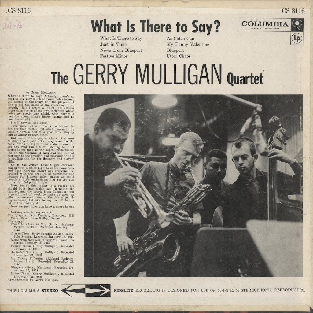 Gerry Mulligan / ジェリー・マリガン / What Is There To Say? (CS 8116)