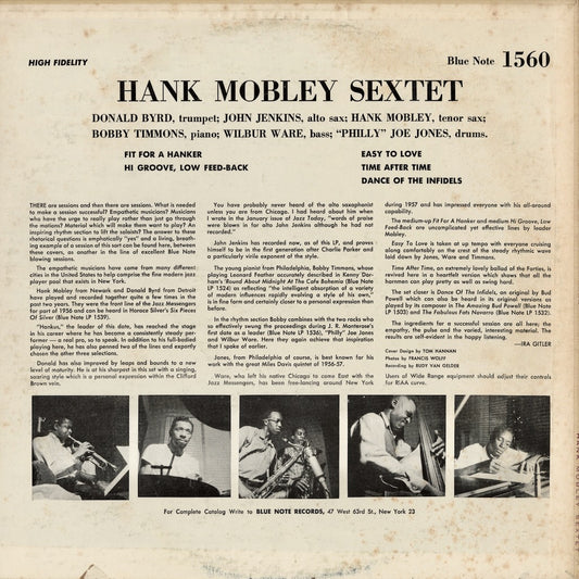 Hank Mobley - Hank (BLP 1560) LP 1970 US Blue Note｜中古LP