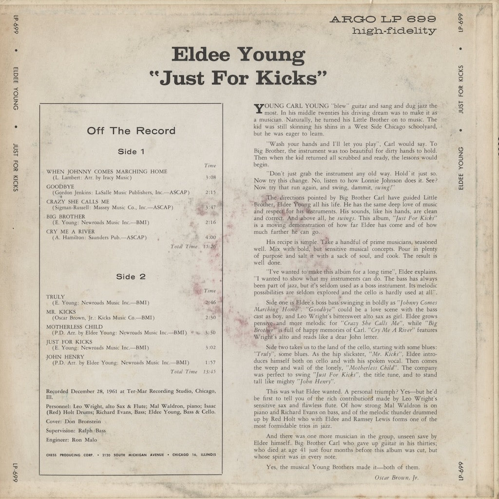 Eldee Young & Co. / エルディー・ヤング / Just For Kicks (LP-699)