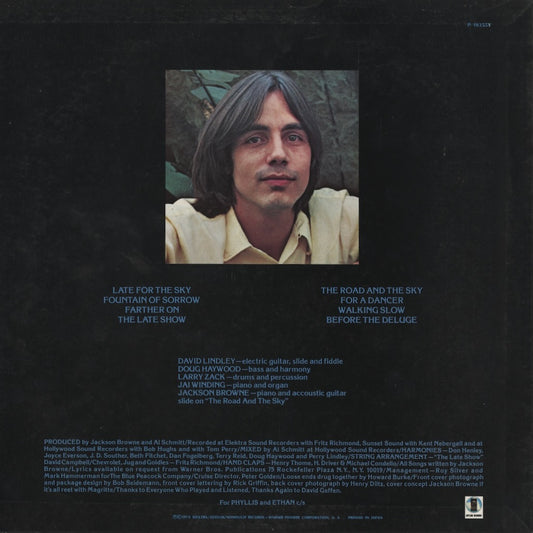 Jackson Browne - Late For The Sky (P-10355Y) LP 1977 JPN Asylum｜中古LP