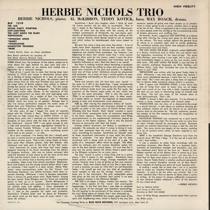Herbie Nichols - Herbie Nichols Trio (GXK 8121) 1979 JPN Blue Note｜中古LP