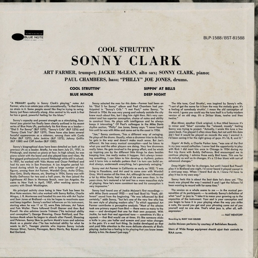 Sonny Clark - Cool Struttin' (BST-81588) 1973 US Blue Note - United Artists｜中古LP
