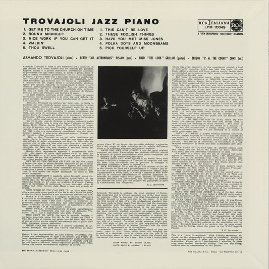 Armando Trovajoli - Trovajoli Jazz Piano (BVJJ-2883) 1994 JPN RCA｜中古LP