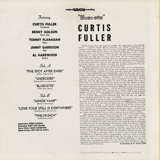 Curtis Fuller - Blues-Ette (SOPU-1SY) 1976 JPN CBS/Sony｜中古LP