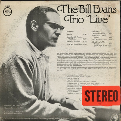 Bill Evans Trio - Live (V6-8803) 1971 US Verve｜中古LP