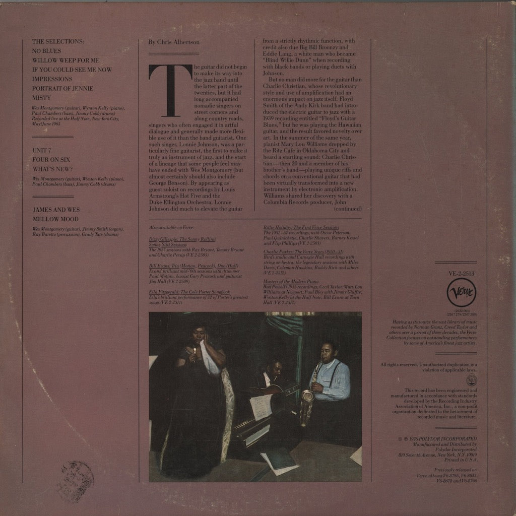 Wes Montgomery / ウェス・モンゴメリ / The Small Group Recordings -2LP (VE-2-2513)