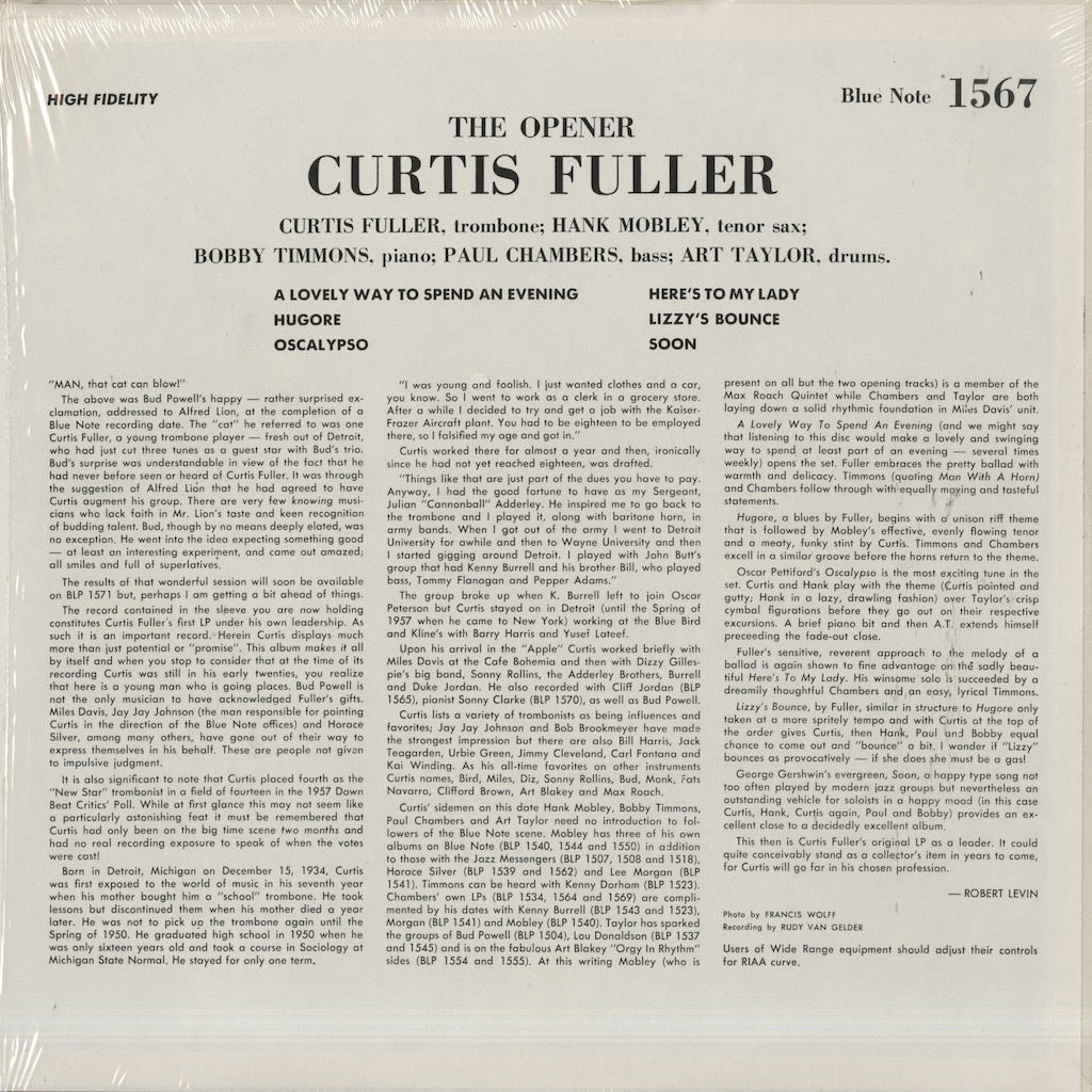 Curtis Fuller / カーティス・フラー / The Opener (BLP 1567)