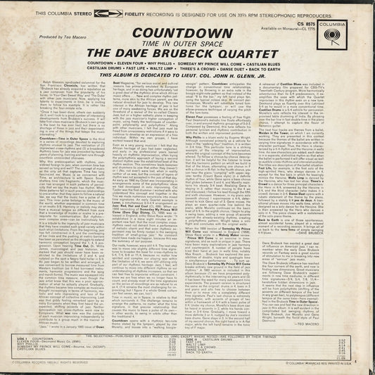 Dave Brubeck - Countdown Time In Outer Space (CS 8575) 1963 US Columbia｜中古LP