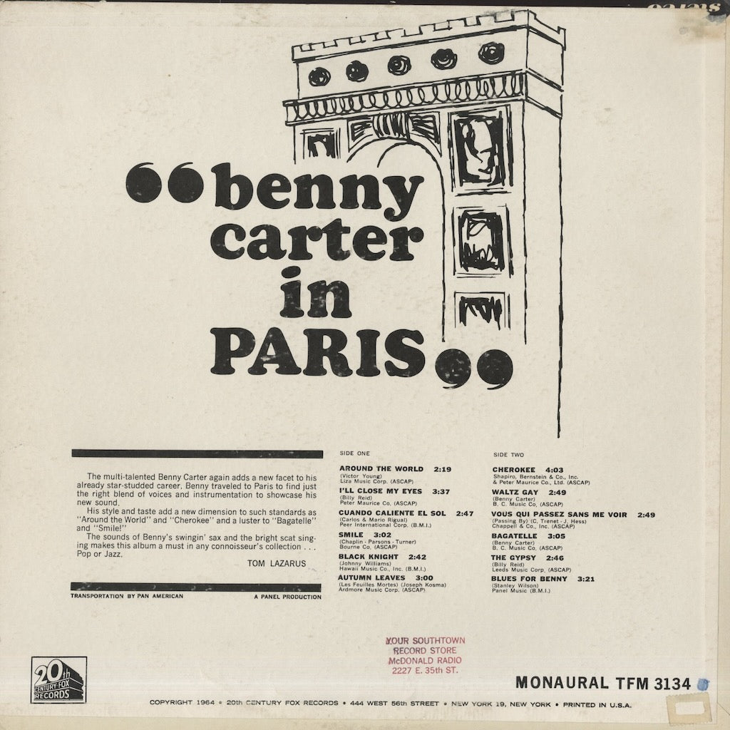 Benny Carter / ベニー・カーター / Benny Carter In Paris (TFM 3134 