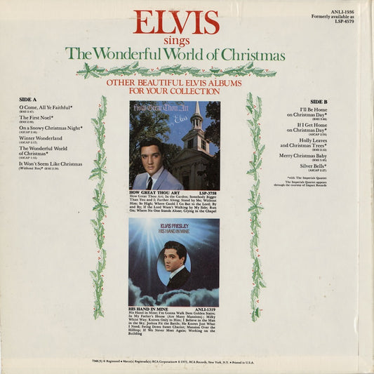 Elvis Presley / エルヴィス・プレスリー / Elvis Sings The Wonderful World Of Christmas (ANL1-1936)
