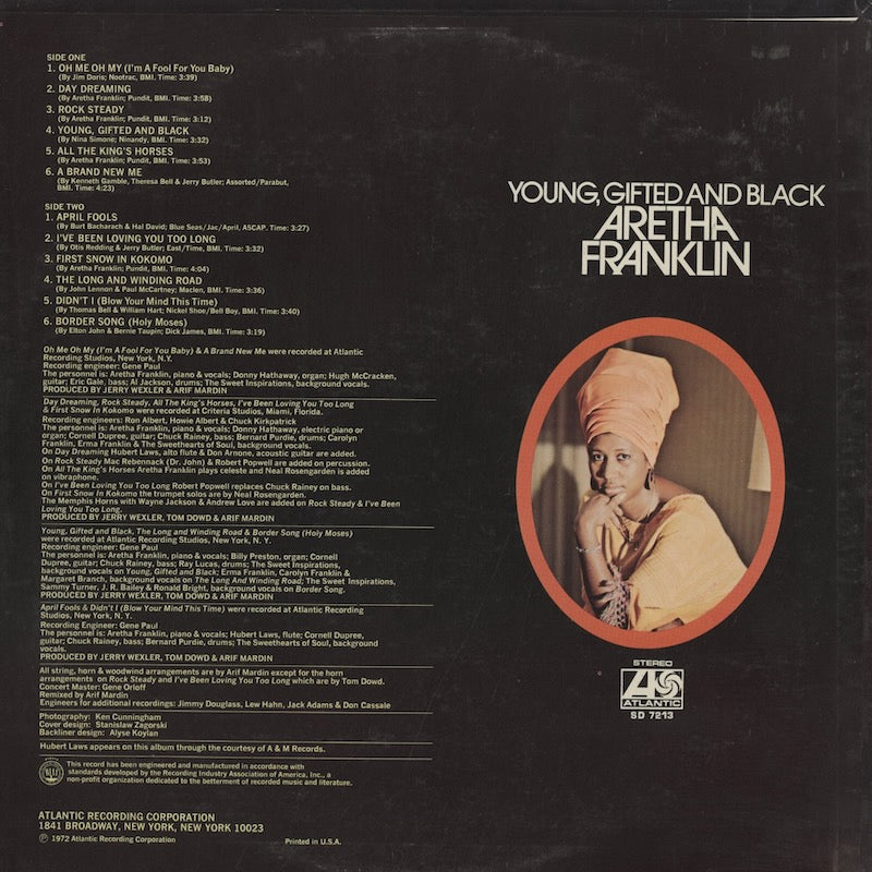 Aretha Franklin / アレサ・フランクリン / Young Gifted And Black (SD 7213)
