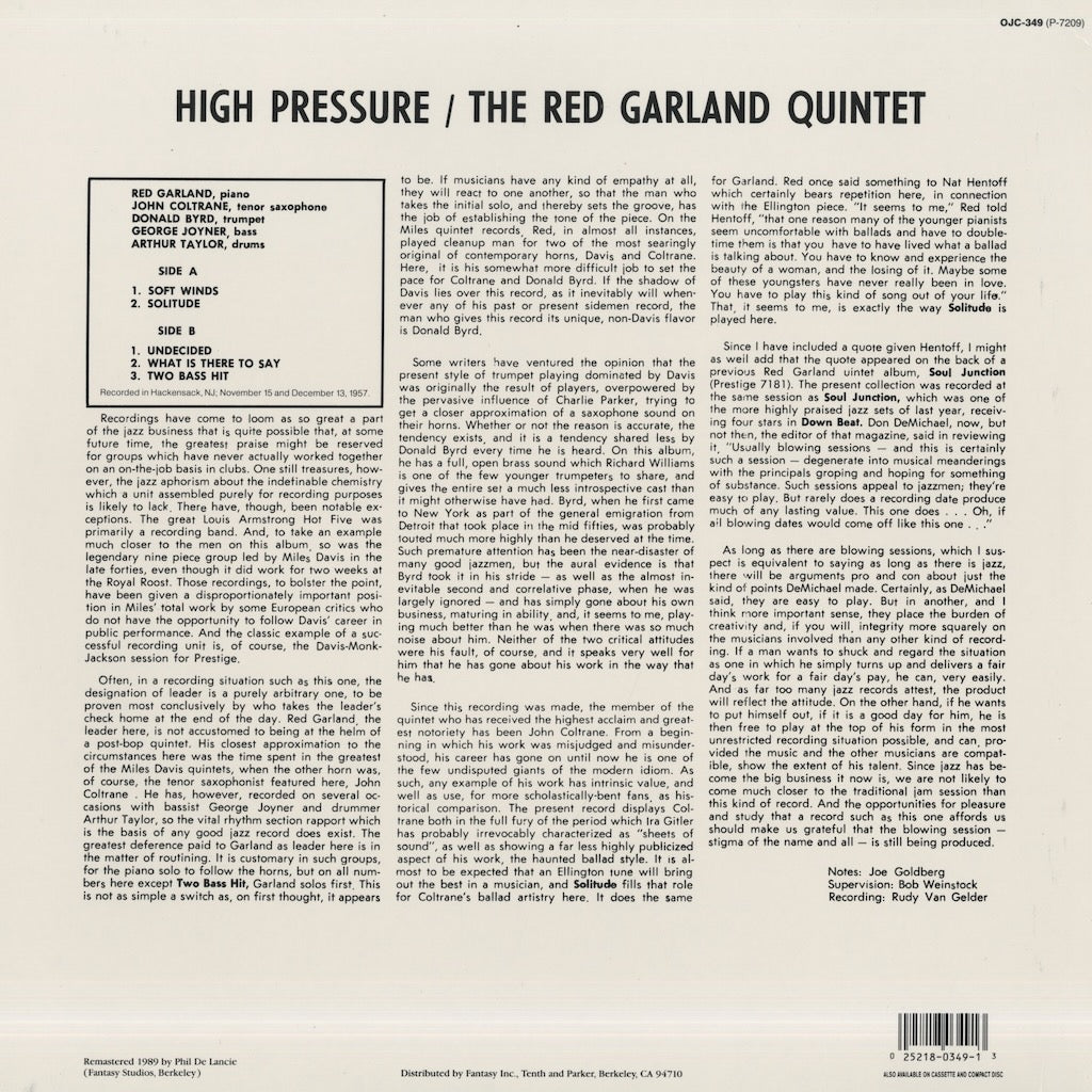 Red Garland / レッド・ガーランド・クインテット / High Pressure