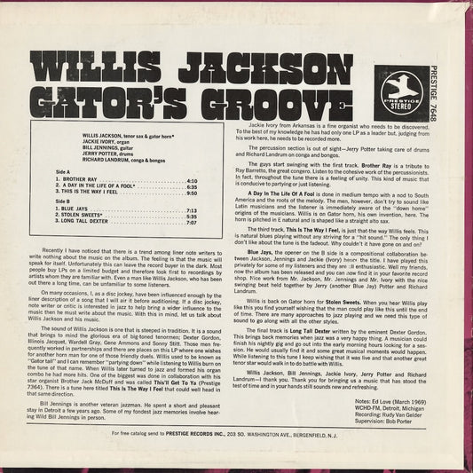 Willis Jackson / ウィリス・ジャクソン / Gator's Groove (PRT 7648)