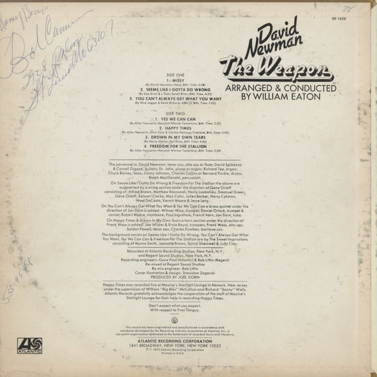 David Newman – The Weapons (SD 1638) LP 1973 US Atlantic Promo MONO| 中古LP