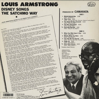 Louis Armstrong / ルイ・アームストロング / Disney Songs The Satchmo Way (YX-7375-BV)