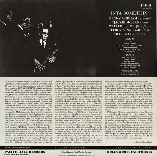 Kenny Dorham, Jackie McLean - Inta Somethin' (PJ-0041) 1992 JPN Pacific Jazz｜中古LP