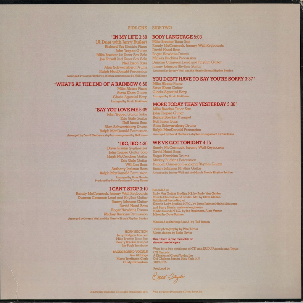 Patti Austin - In My Life (CTI 9009) 1983 US CTI｜中古LP