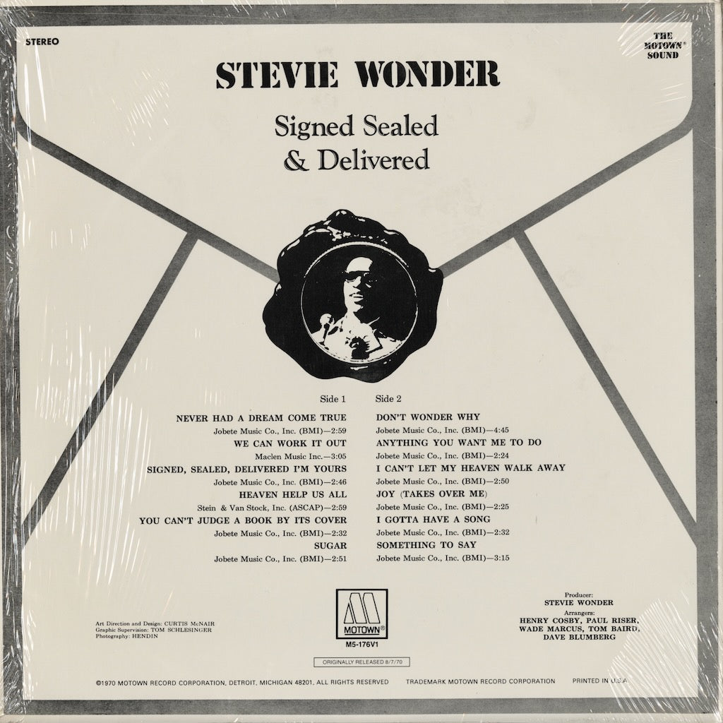 Stevie Wonder - Signed Sealed & Delivered (M5-176V1) LP 1981 US Motown｜中古LP