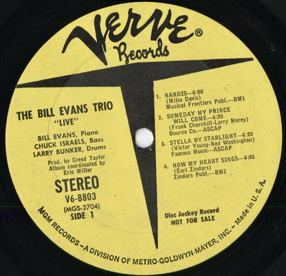 Bill Evans Trio - Live (V6-8803) 1971 US Verve｜中古LP