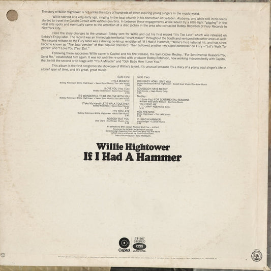 Willie Hightower - If I Had A Hammer (ST-367) 1969 US Capitol｜中古LP