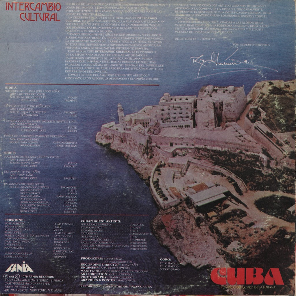 Tipica '73 - En Cuba - Intercambio Cultural (JM-00542) LP 1979 US Fania｜中古LP