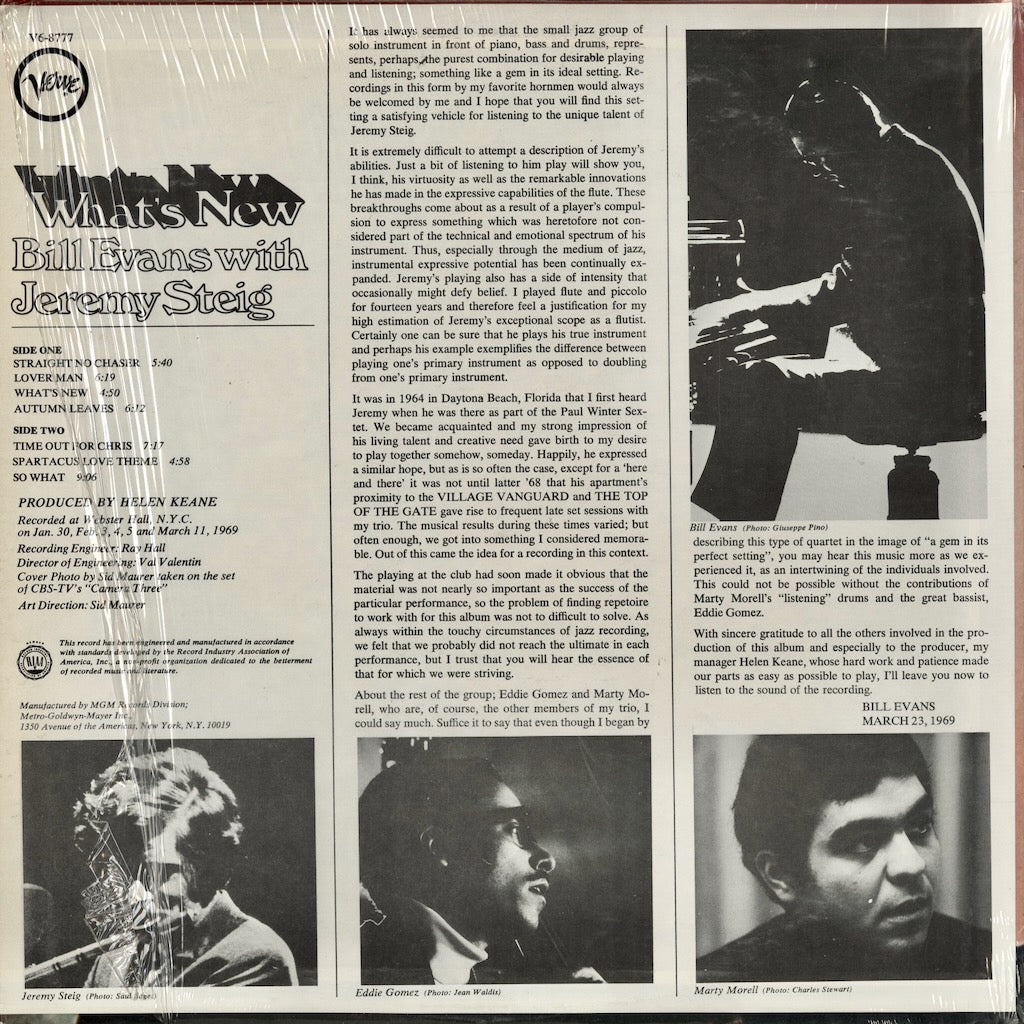 Bill Evans – What’s New (V6-8777) LP 1969 US Verve｜中古LP
