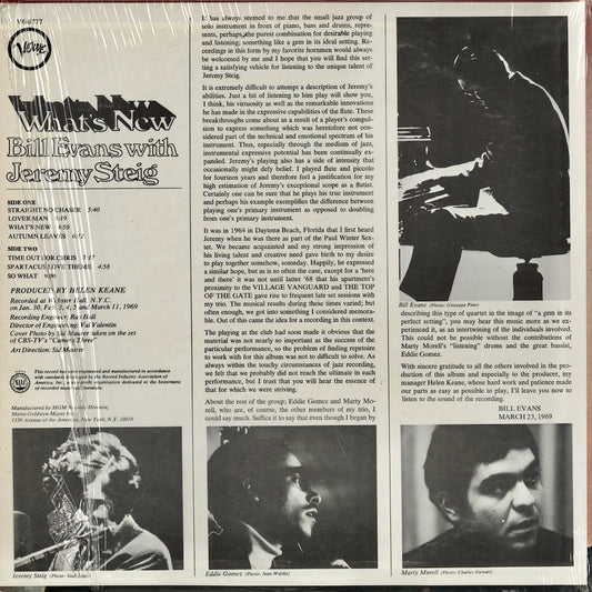 Bill Evans – What’s New (V6-8777) LP 1969 US Verve｜中古LP