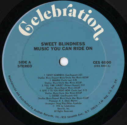 Sweet Blindness - Music You Can Ride On (CES 6000) 1976 US Celebration｜中古LP