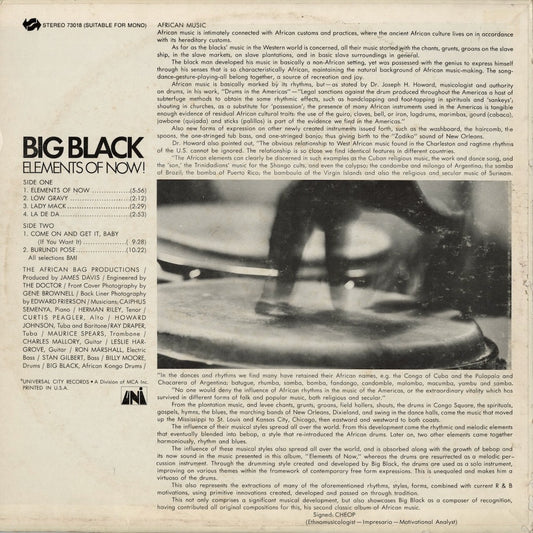 Big Black - Elements Of Now! (73018) LP 1968 US UNI｜中古LP