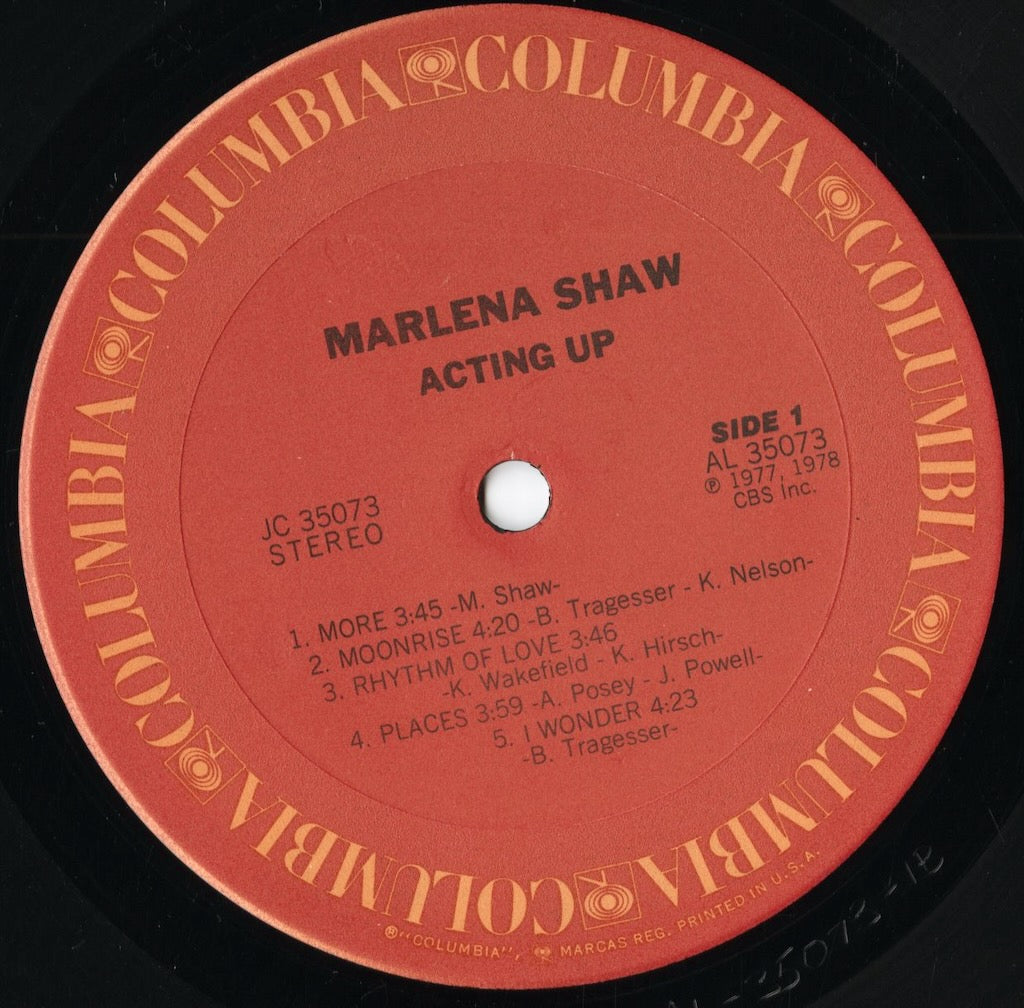 Marlena Shaw – Acting Up (JC 35073) LP 1978 US Columbia｜中古LP