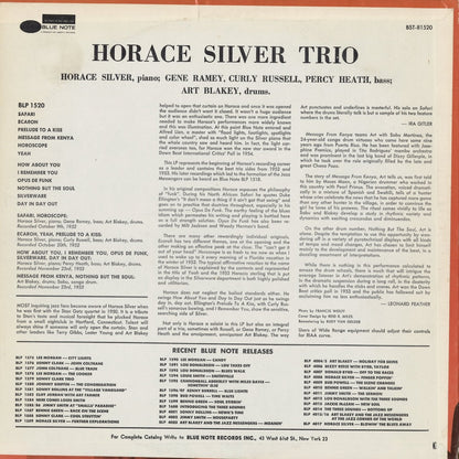 Horace Silver - Horace Silver Trio (BST 81520) 1970 US Blue Note｜中古LP