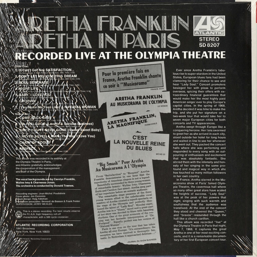 Aretha Franklin / アレサ・フランクリン / Aretha In Paris (SD 8207)