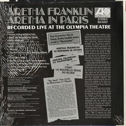 Aretha Franklin / アレサ・フランクリン / Aretha In Paris (SD 8207)