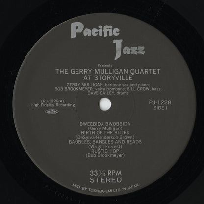Gerry Mulligan Quartet / ジェリー・マリガン / Recorded In Boston At Storyville (PJ-1228)
