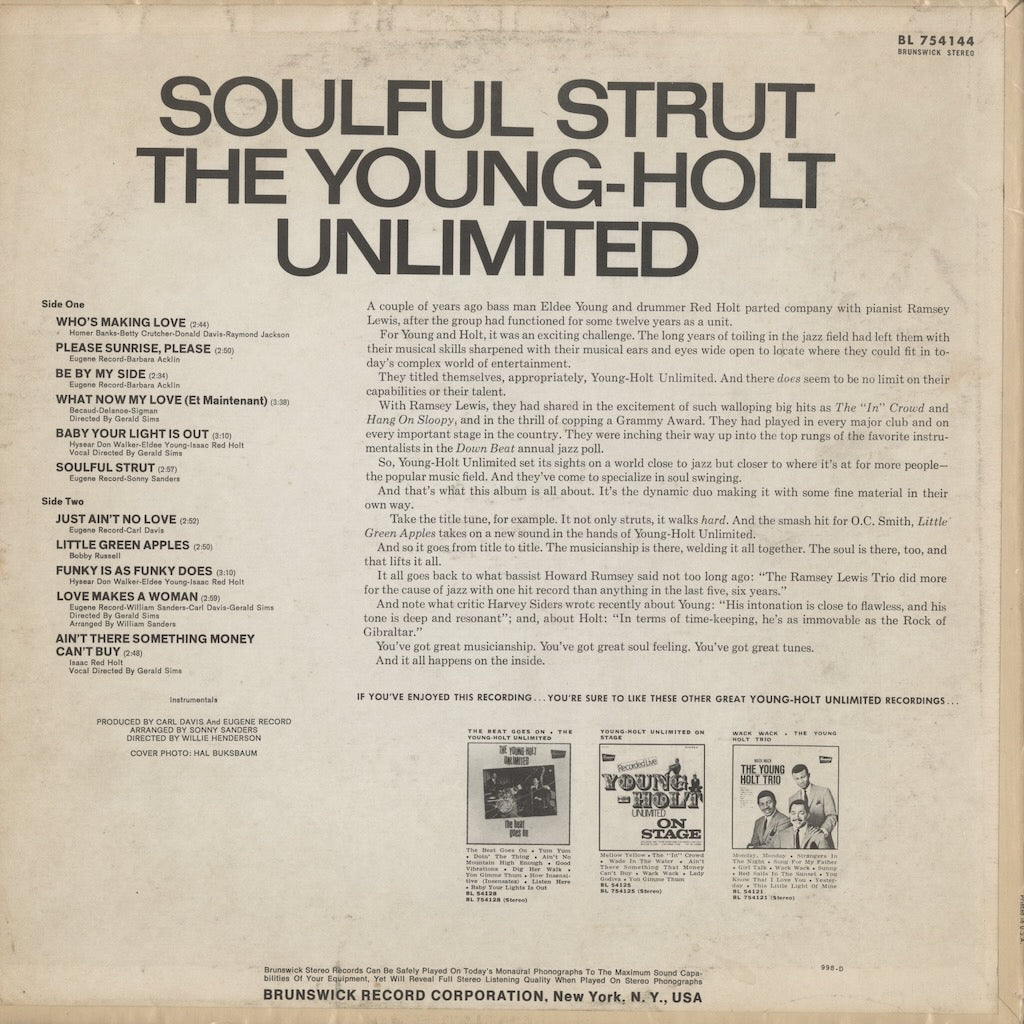 Young Holt Unlimited / ヤング・ホルト・アンリミテッド / Soulful Strut (BL 754144)