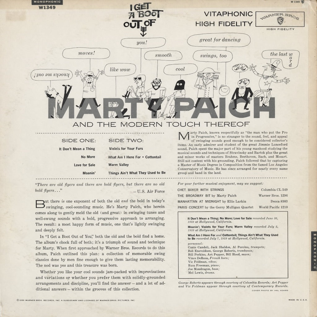 中古レコード 通販 Marty Paich / I Get a Boot Out of You (W 1349