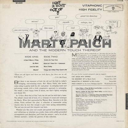 Marty Paich - I Get a Boot Out of You (W 1349) LP 1959 US Warner｜中古LP
