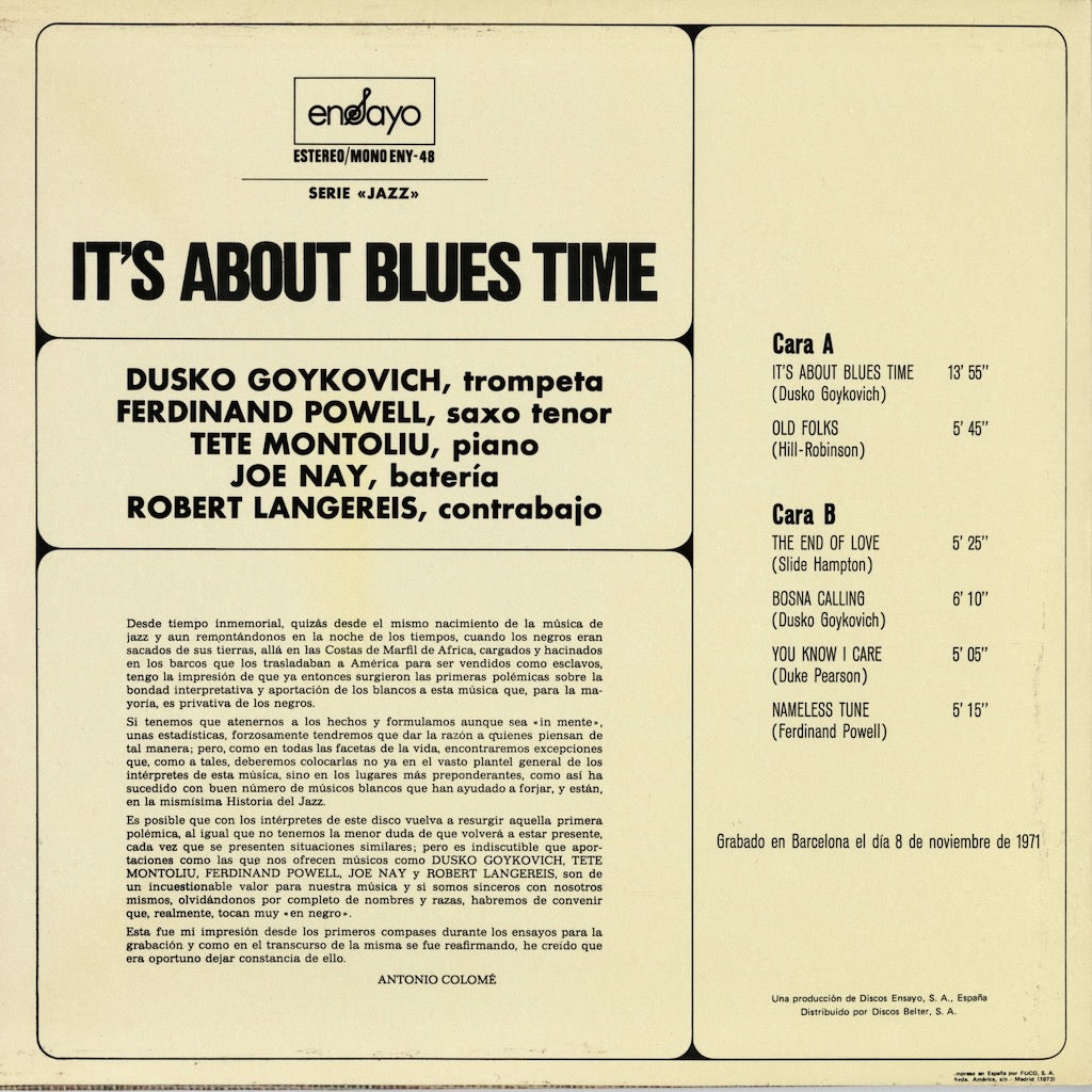 Dusko Goykovich / ダスコ・ゴイコヴィッチ / It’s About Blues Time (ENY-48)