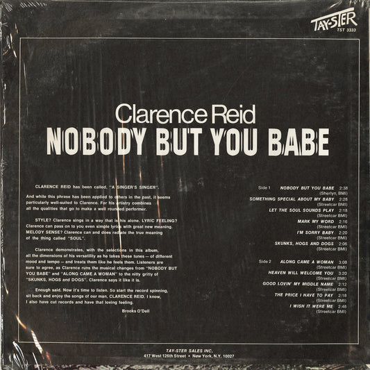 Clarence Reid - Nobody But You Babe (TST 3333) 1969 US Tay-Ster｜中古LP