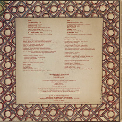 Kool & The Gang – Open Sesame (DEP2023) LP 1976 US De-Lite｜中古LP 観音開き見開きジャケット