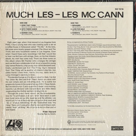 Les McCann - Much Les (SD 1516) 1969 US Atlantic｜中古LP