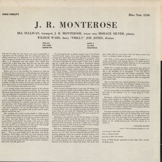 J.R. Monterose – J.R. Monterose (BLP 1536) LP 1972 US Blue Note | 中古LP