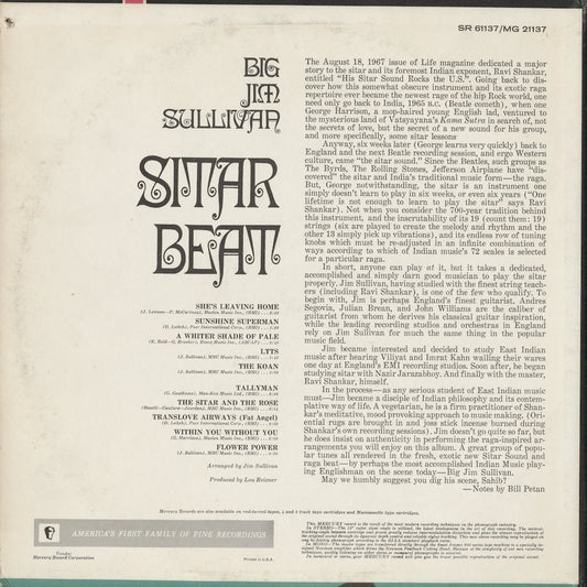 Big Jim Sullivan - Sitar Beat (SR-61137) LP 1968 US Mercury｜中古LP