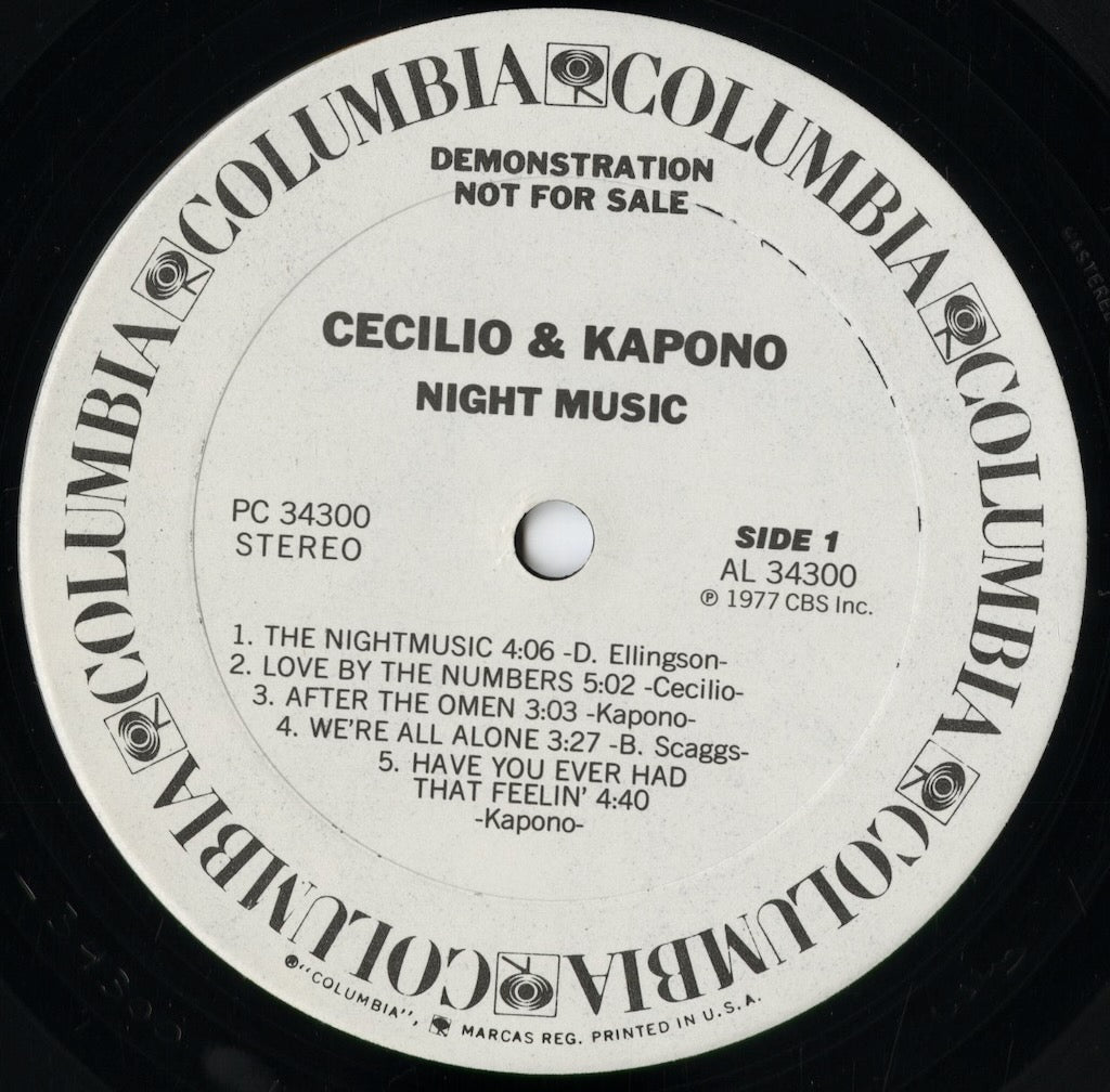Cecilio & Kapono - Night Music (PC 34300) 1977 US Columbia｜中古LP