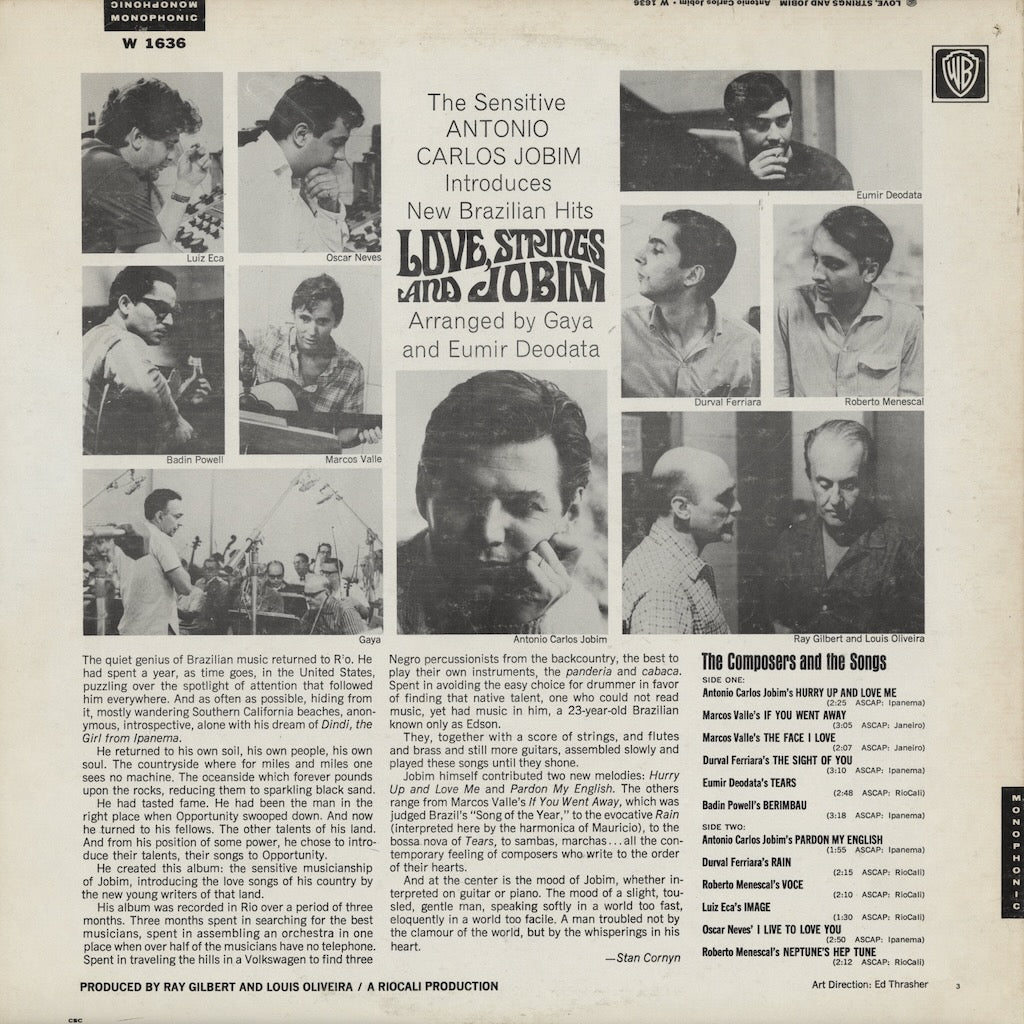 Antonio Carlos Jobim / アントニオ・カルロス・ジョビン / Love, Strings And Jobim (W1636) MONO
