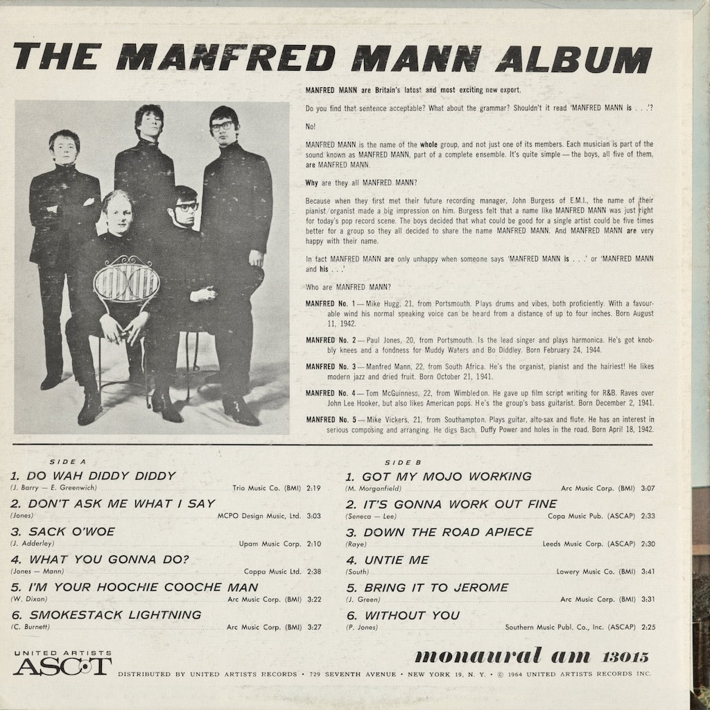 Manfred Mann / マンフレッド・マン / The Manfred Mann Album (AM 13015)